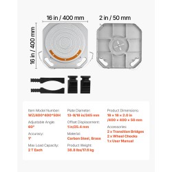 Pyöränsuuntauslevyt hiiliteräs 400x400x50 mm 2 kpl 2 t kantavuus