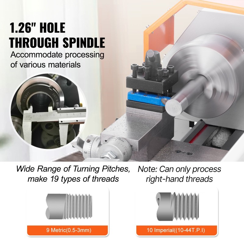 Metallisorvi valurunkoinen 800-wattinen moottori 150–2500 kierrosta minuutissa 100 millimetriä kolmileukainen pakka