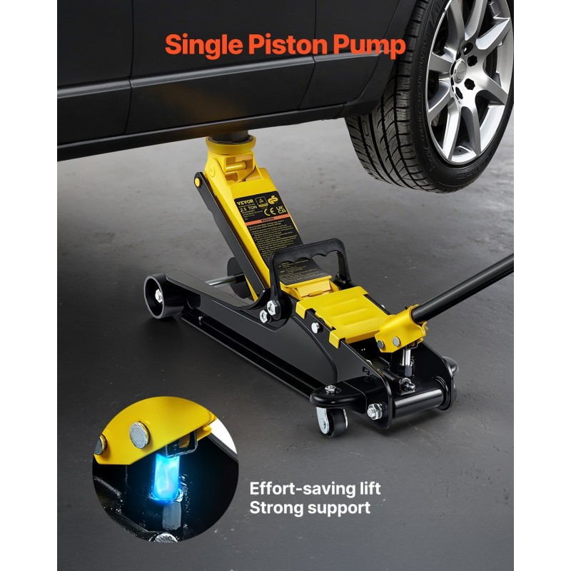 Hallitunkki teräs 2,5 tonnia matalaprofiilinen hydraulinen yksipumppu nostokorkeus 85–380 mm