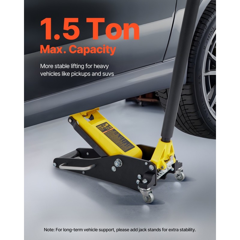 Hallitunkki matalaprofiilinen 1,5 tonnia alumiini ja teräs 80–365 mm kaksoismäntäpumppu