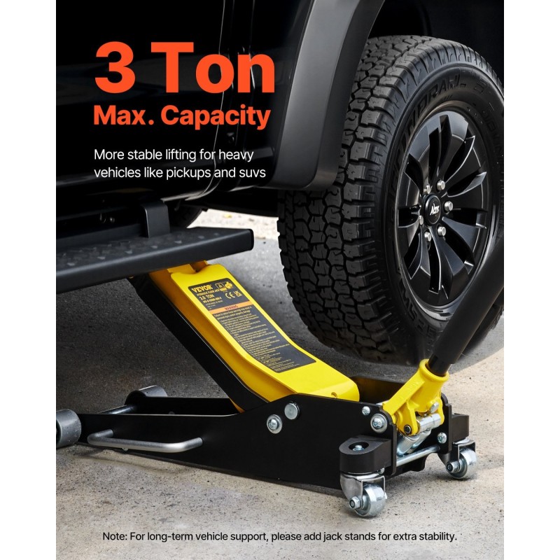 Hydraulinen matalaprofiilinen hallitunkki 3 tonnia alumiini ja teräs kaksoispumpulla 90–500 mm