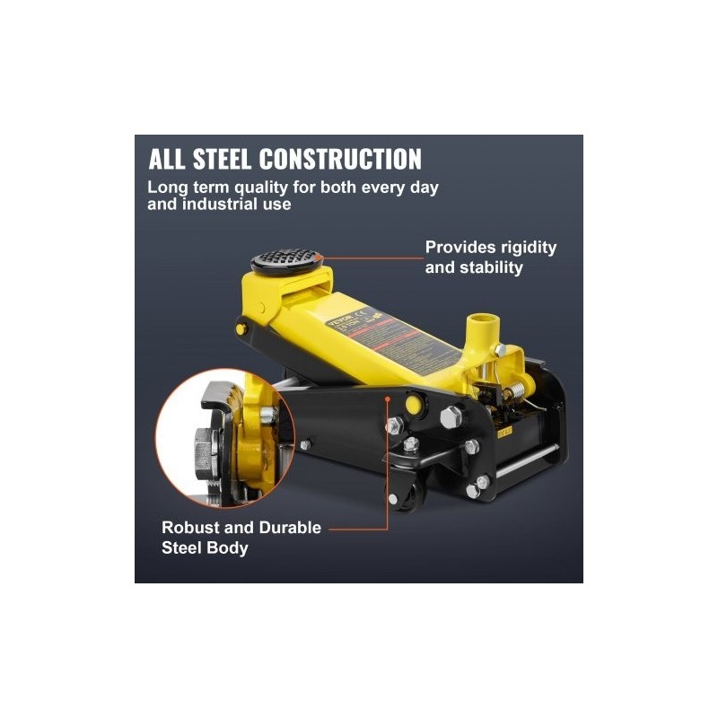 Matalaprofiilinen terästunkki 3 t nostokapasiteetti 130–508 mm nostokorkeus yksimäntäinen pikanostopumppu