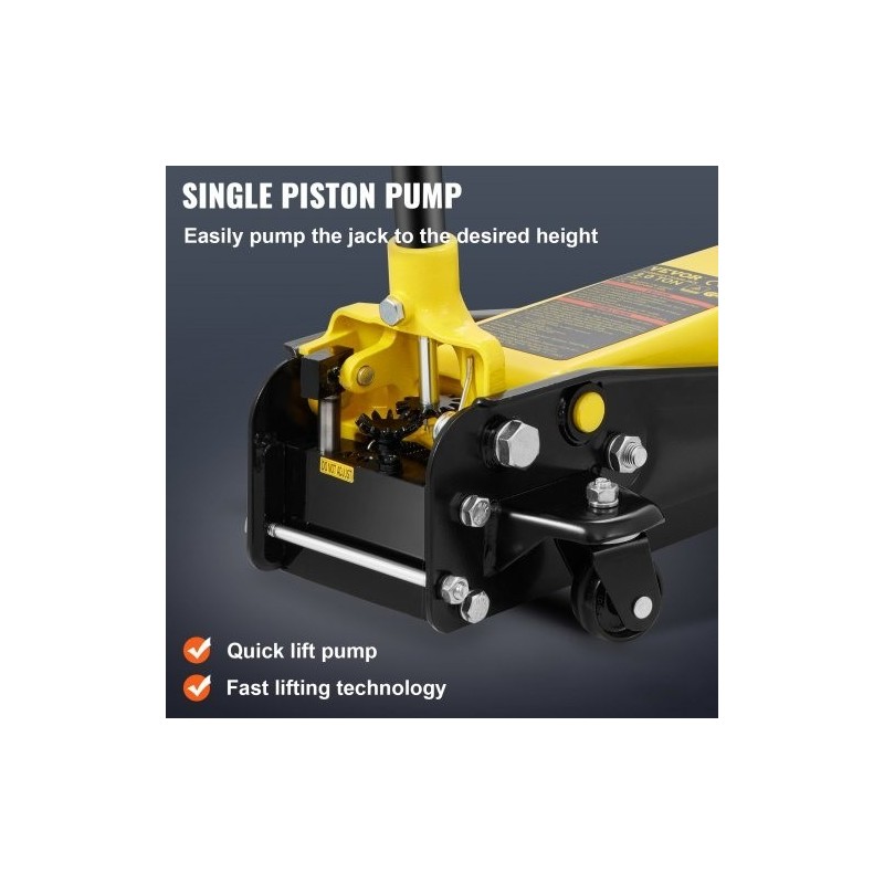 Matalaprofiilinen terästunkki 3 t nostokapasiteetti 130–508 mm nostokorkeus yksimäntäinen pikanostopumppu