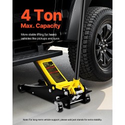 Hallitunkki teräs 4 tonnia matalaprofiilinen hydraulinen kaksoismäntäinen pikanostopumppu nostokorkeus 100–533 mm