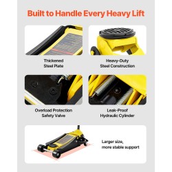 Hallitunkki teräs 4 tonnia matalaprofiilinen hydraulinen kaksoismäntäinen pikanostopumppu nostokorkeus 100–533 mm