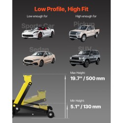 Matalaprofiilinen terästunkki kolmen tonnin kapasiteetti henkilö- ja pakettiautoihin 130–500 millimetriä