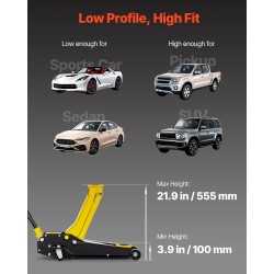 Matalaprofiilinen teräslattiatunkki neljä tonnia nostokorkeus 100–545 mm kaksoismäntäinen pikanosto