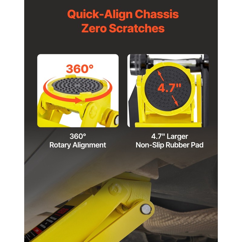 Matalaprofiilinen teräslattiatunkki neljä tonnia nostokorkeus 100–545 mm kaksoismäntäinen pikanosto