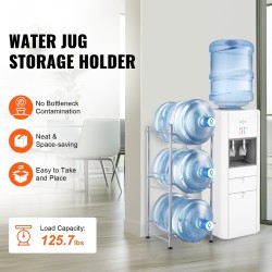 Vesikanisteriteline rautainen 3-tasoinen yksirivinen kolmelle pullolle hopeanvärinen