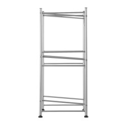 Vesikanisteriteline rautainen 3-tasoinen yksirivinen kolmelle pullolle hopeanvärinen