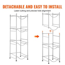 Vesikanisteriteline rautainen nelitasoinen viiden gallonin neljälle pullolle hopea