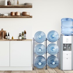 Vesipulloteline rautainen kolmitasoinen kaksoisrivinen 6 pullolle hopea