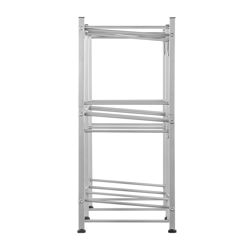 Vesipulloteline rautainen kolmitasoinen kaksoisrivinen 6 pullolle hopea