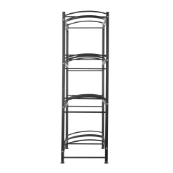 Rautainen nelitasoinen vesisäiliöteline kaksoisrivi kahdeksalle pullolle musta