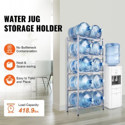 Vesikanisteriteline valuraudasta kaksirivinen 5 tasoa 10 kanisterille hopeanharmaa