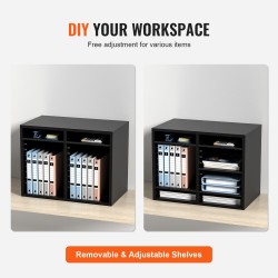 Puinen lokerikko 12 lokerolla P2-luokan lastulevy MDF musta irrotettavat säädettävät hyllyt