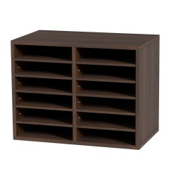 Kirjelaatikosto 12 lokeroa säädettävät hyllyt P2-luokan lastulevy MDF 520x305x410 mm