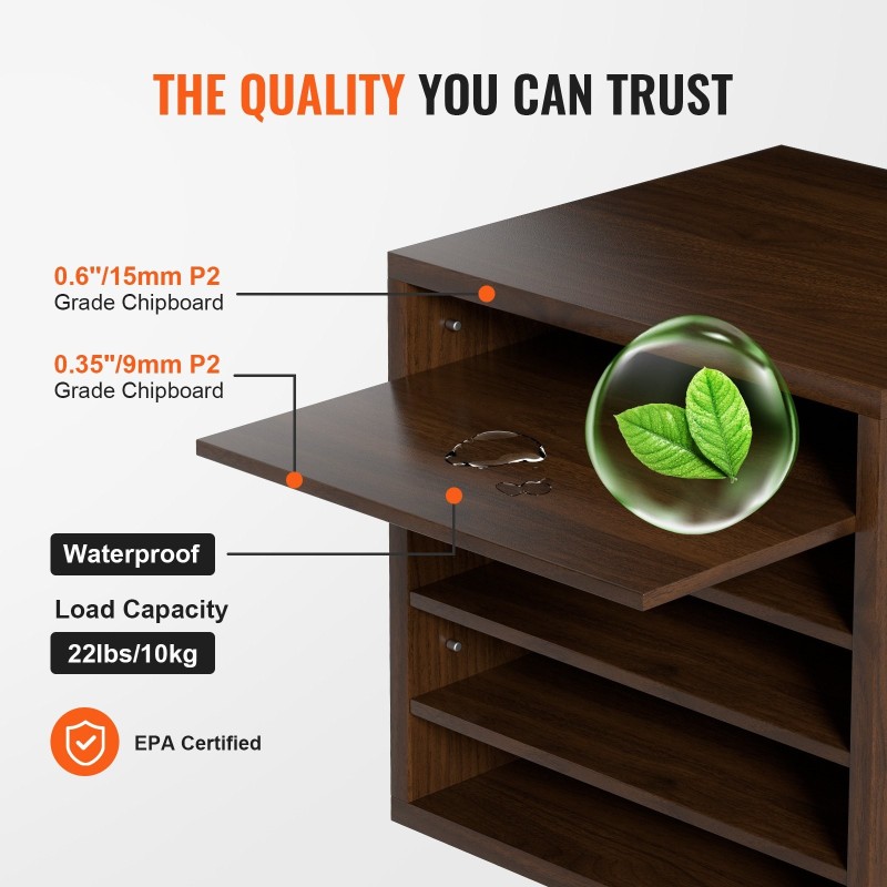 Puinen postilokerikko 5-osainen P2-luokan lastulevy ja MDF 355x305x330 mm ruskea