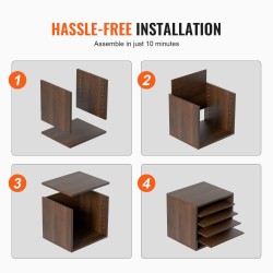 Puinen postilokerikko 5-osainen P2-luokan lastulevy ja MDF 355x305x330 mm ruskea