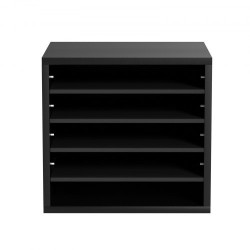 Kirjelajittelija 5 lokeroa säädettävät hyllyt P2 luokan lastulevy MDF 355x305x330 mm musta