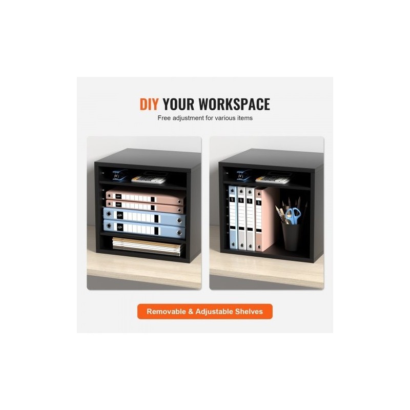 Kirjelajittelija 5 lokeroa säädettävät hyllyt P2-luokan lastulevy MDF 355x305x330 mm musta