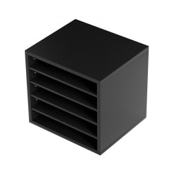 Kirjelajittelija 5 lokeroa säädettävät hyllyt P2-luokan lastulevy MDF 355x305x330 mm musta