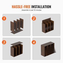 Asiakirjalajittelija 24 lokeroa säädettävät hyllyt P2-luokan lastulevy MDF ruskea EPA-sertifioitu