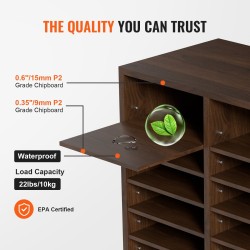 Kirjelaatikko P2 lastulevy ja MDF 36 lokeroa säädettävillä hyllyillä 997x305x680 mm