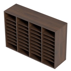 Kirjelaatikko P2 lastulevy ja MDF 36 lokeroa säädettävillä hyllyillä 997x305x680 mm