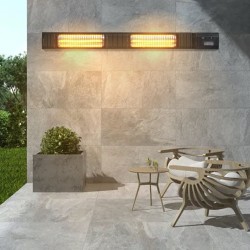 Infrapunalämmitin sähköinen 3000W hiilipohjainen lämmitysputki IP65 etäohjain 9 tehotasoa ajastin seinäkiinnitys