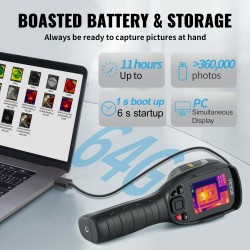 Käsikäyttöinen lämpökamera 320×240 supertarkkuus 240×180 IR 2 megapikselin kamera -20–550 °C