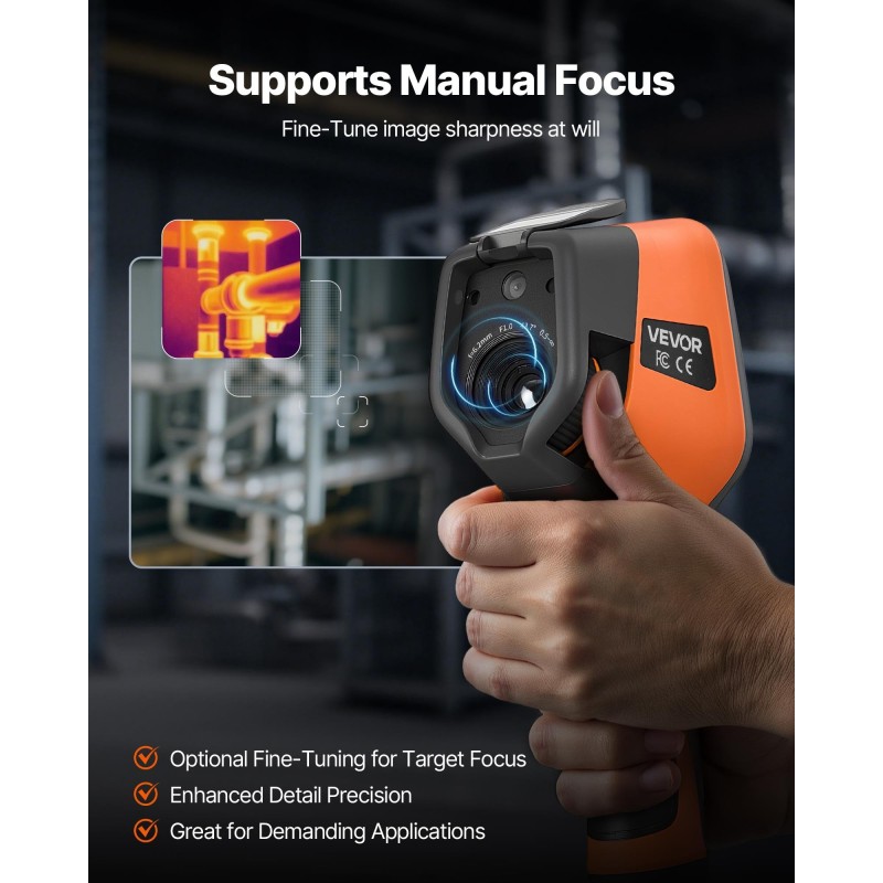 Käsikäyttöinen lämpökamera 384x288 infrapunaresoluutio 5 megapikselin kamera 3,5 tuuman kosketusnäyttö