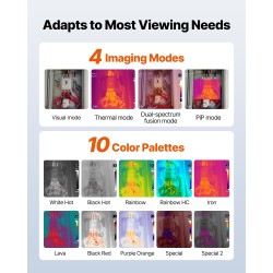 Käsikäyttöinen lämpökamera 384x288 infrapunaresoluutio 5 megapikselin kamera 3,5 tuuman kosketusnäyttö