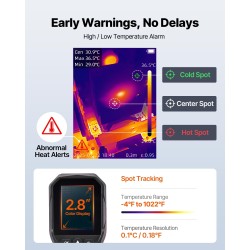 Lämpökamera 256×192 infrapunatarkkuus parannettu 320×240 2 megapikselin näkyvä kamera -20–550 °C