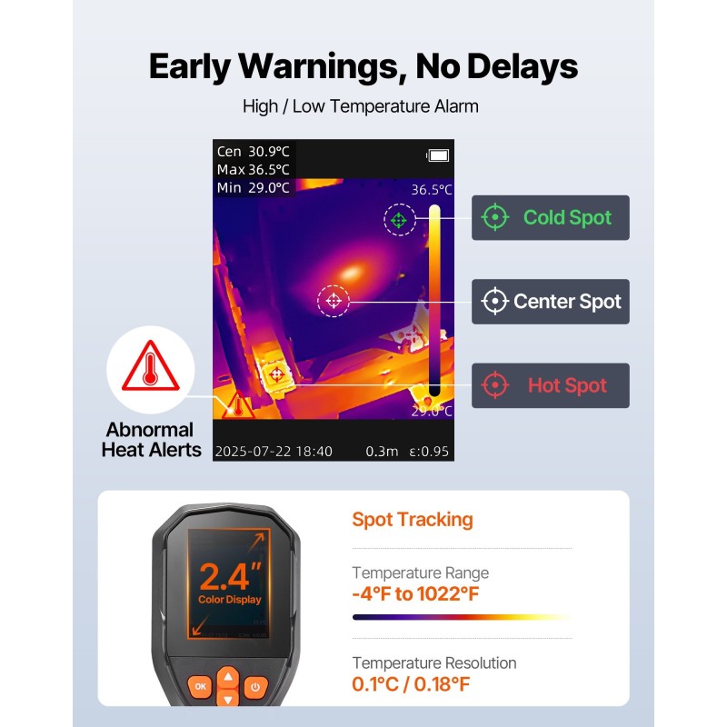 Lämpökamera parannettu resoluutio 240x180 infrapunaresoluutio 96x96 2 megapikselin näkyvän valon kamera