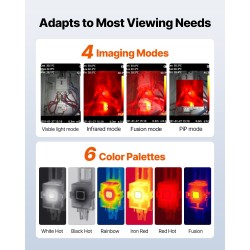 Lämpökamera parannettu resoluutio 240x180 infrapunaresoluutio 96x96 2 megapikselin näkyvän valon kamera