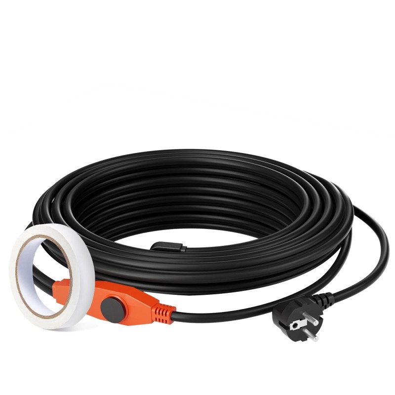 Putken lämmityskaapeli 9 m 23W/m sisäänrakennetulla termostaatilla PVC metalli muoviputkille