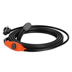 Putkilämmityskaapeli 2 m 23 W m sisäänrakennetulla termostaatilla PVC metalli ja muoviputkille