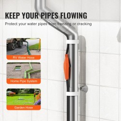 Putkilämmityskaapeli 2 m 23 W/m sisäänrakennetulla termostaatilla PVC metalli ja muoviputkille