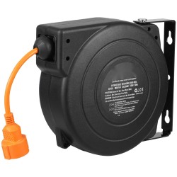 Kelautuva jatkojohtokela PP-kotelo 15 m jatkojohto 1 m syöttöjohto 1600W CE-sertifioitu