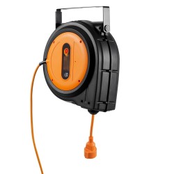 Sisäänkelautuva jatkojohdon kela 19 m 1 m syöttöjohto 1600W PP kotelo