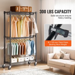 Vaateteline teräs kaksi ripustustankoa ylä ja alataso pyörillä kantavuus 136 kg