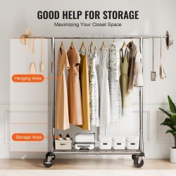 Vaateripustin hiiliteräs pyörillä säädettävä leveys ja korkeus alahylly