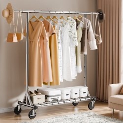 Vaateripustin hiiliteräs pyörillä säädettävä leveys ja korkeus alahylly