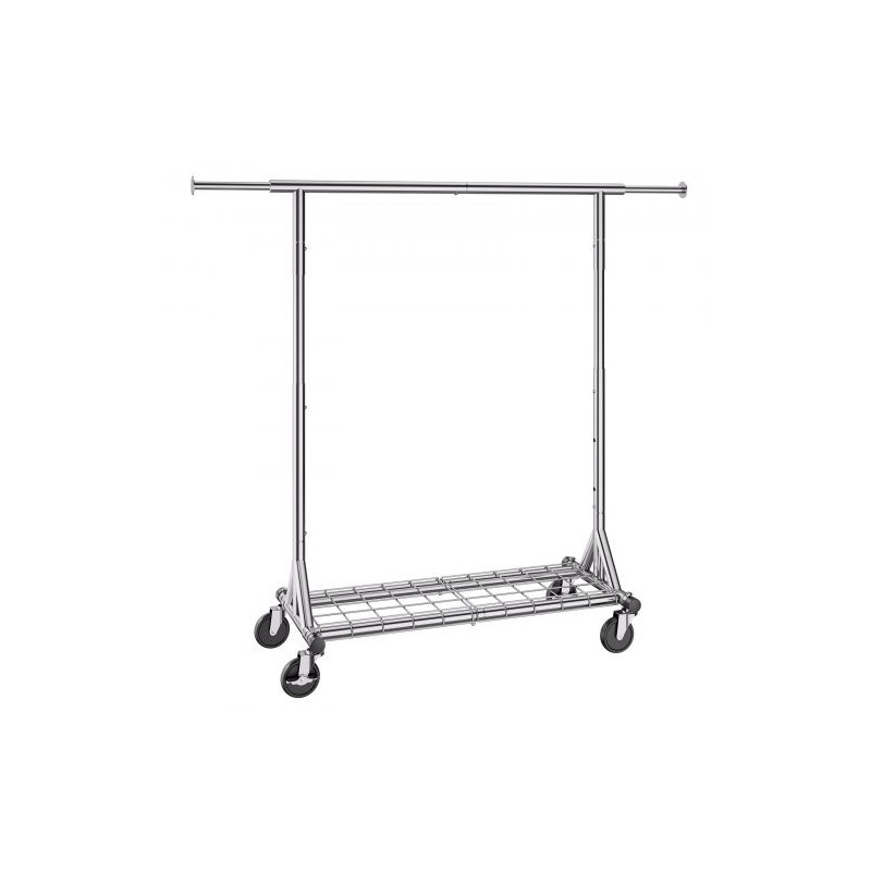 Vaateripustin hiiliteräs pyörillä säädettävä leveys ja korkeus alahylly