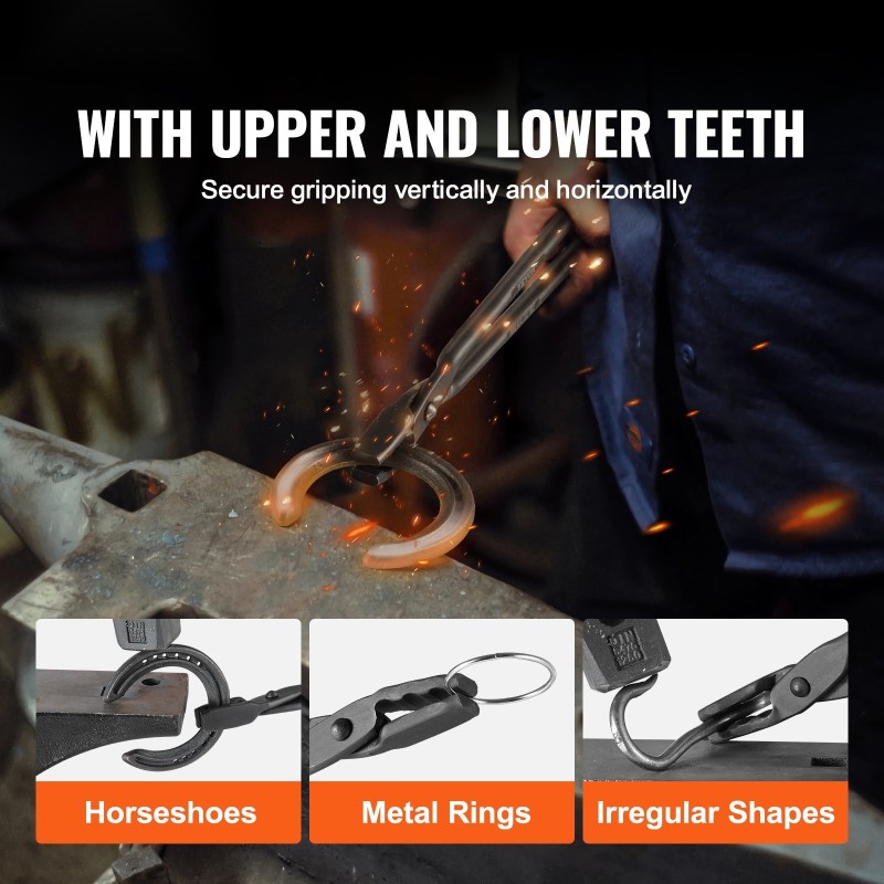 Sepänpihdit hiiliteräksestä 458 mm pitkät hevosenkengille sudenleuat A3 teräsniitit