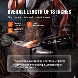 Takomapihdit 3-osainen 45,7 cm hiiliteräs kolme leuatyyppiä