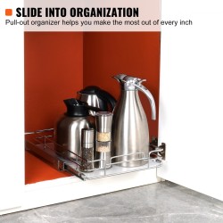 Ulosvedettävä teräskori kromattu teräs asennuskoko 340 x 563 x 185 mm