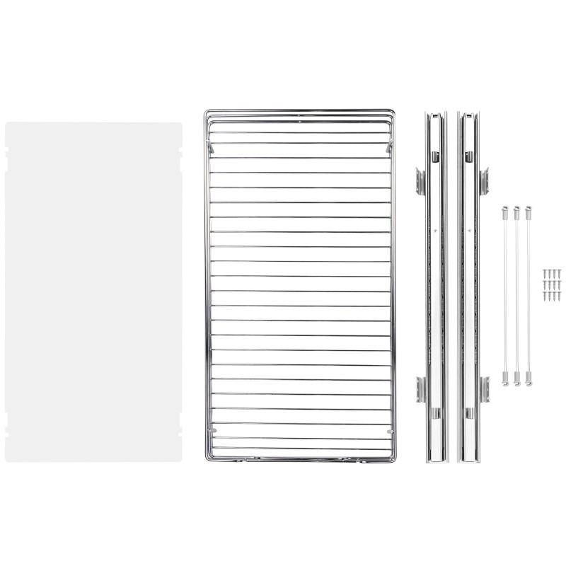 Ulosvedettävä teräskori kromattu teräs asennuskoko 340 x 563 x 185 mm