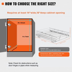 Ulosvedettävä kaappikori kromattu teräs asennuskoko 419x317.5x89 mm keittiöön 13 kg kantavuus